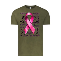 Vintage Olive Breast Cancer Ribbon Hope Love Faith Vintage Tee - texasbilliewilder