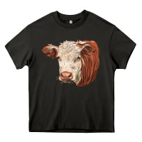 Asphalt hereford cow face Heavy Core Tee - LillyAllenDesigns
