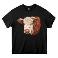 Black hereford cow face Heavy Core Tee - LillyAllenDesigns
