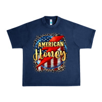 Navy American honey 4th of july Urban Heavy Tee - CowGirlArtShop