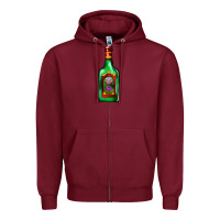 Burgundy tequila bottle Zipper Hoodie - AdoDesignShop