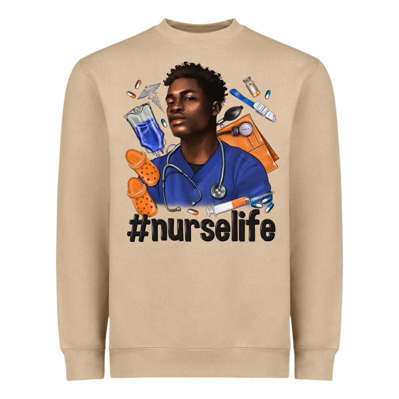 Afro Man Nurse Life Heavyweight Sweatshirt by texasbilliewilder | Teevron