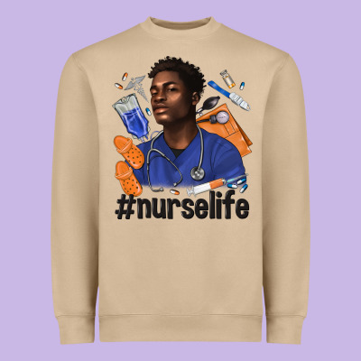 Afro Man Nurse Life Heavyweight Sweatshirt Designed By Texasbilliewilder