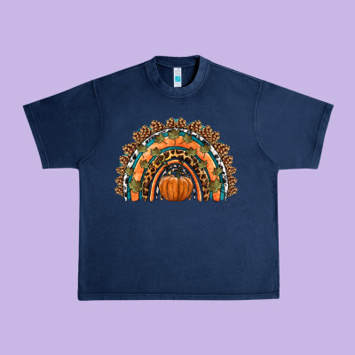 Fall Pumpkin Rainbow Urban Heavy Tee Designed By Hra Design Shop