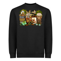 Black safari cartoon characters coffee cups Heavyweight Sweatshirt - Zillion Design Studio