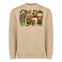 Safari Cartoon Characters Coffee Cups Heavyweight Sweatshirt | Teevron