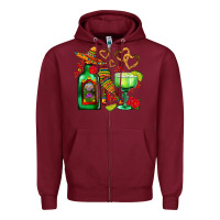 Burgundy mexican tequila margarita and maracas Zipper Hoodie - AdoDesignShop