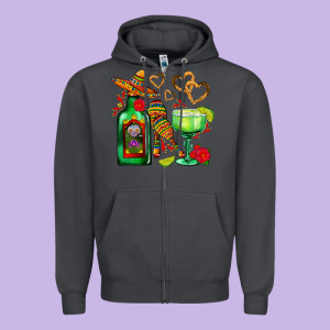 Mexican Tequila Margarita And Maracas Zipper Hoodie Designed By Adodesignshop