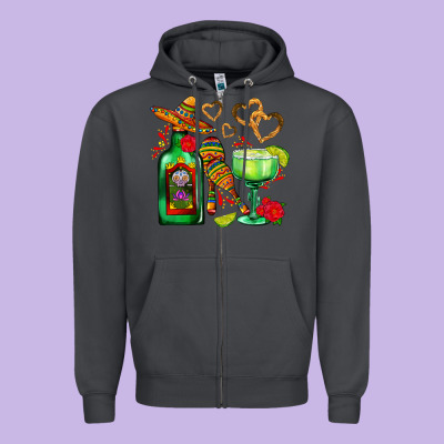 Mexican Tequila Margarita And Maracas Zipper Hoodie Designed By Adodesignshop