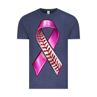 Vintage Denim Breast Cancer Ribbon Baseball Vintage Tee - texasbilliewilder