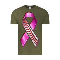 Vintage Olive Breast Cancer Ribbon Baseball Vintage Tee - texasbilliewilder
