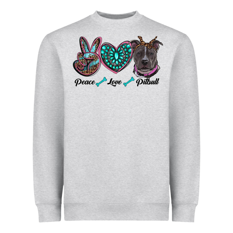 Peace Love Pitbull Heavyweight Sweatshirt by RanaPortraitStore | Teevron