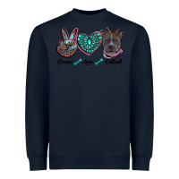 Navy peace love pitbull Heavyweight Sweatshirt - RanaPortraitStore