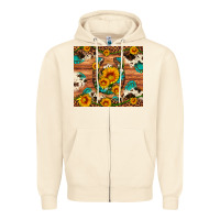 Sandshell sunflower gemstone leopard cowhide horseshoe Zipper Hoodie - Artiststas