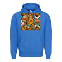 True Royal sunflower gemstone leopard cowhide horseshoe Zipper Hoodie - Artiststas