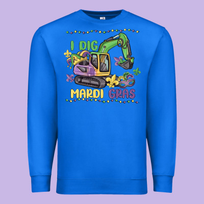 I Dig Mardi Gras Premium Sweatshirt Designed By Maliassmallbusiness