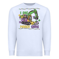 White i dig mardi gras Premium Sweatshirt - MaliasSmallBusiness