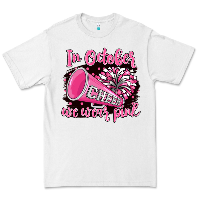 In October We Wear Pink Cheer Premium Tee by BarkalooDesign | Teevron