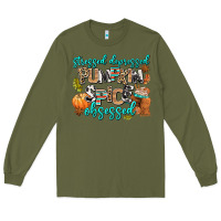 Army Green stressed depressed pumpkin spice obsessed Long Sleeve Tee - AdoDesignShop