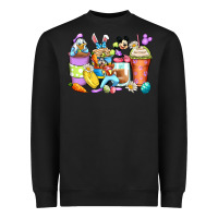 Black easter cartoon characters coffee cups Heavyweight Sweatshirt - Zillion Design Studio