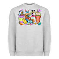 Heather Grey easter cartoon characters coffee cups Heavyweight Sweatshirt - Zillion Design Studio