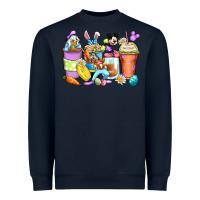 Navy easter cartoon characters coffee cups Heavyweight Sweatshirt - Zillion Design Studio