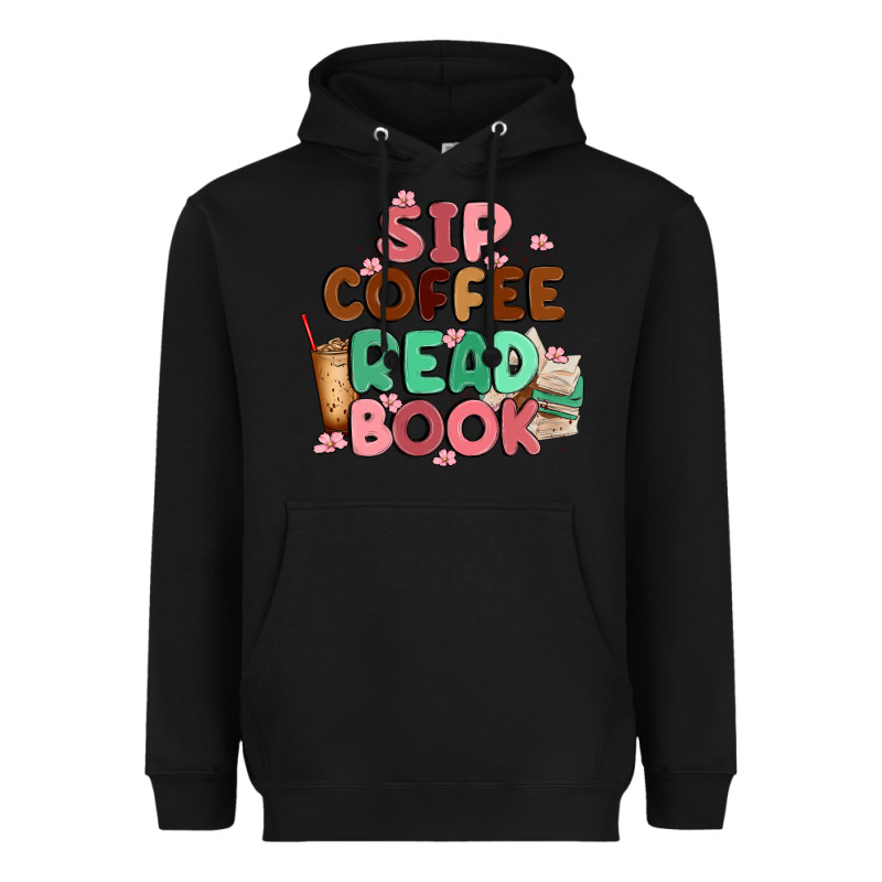 Sip Coffee Read Book Heavyweight Hoodie by MaliasSmallBusiness | Teevron