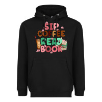 Black sip coffee read book Heavyweight Hoodie - MaliasSmallBusiness
