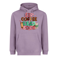 Lavender sip coffee read book Heavyweight Hoodie - MaliasSmallBusiness