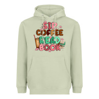 Matcha sip coffee read book Heavyweight Hoodie - MaliasSmallBusiness
