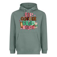 Sage sip coffee read book Heavyweight Hoodie - MaliasSmallBusiness