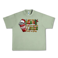 Oil Green Coffee  Jesus Urban Heavy Tee - CowhideDigitalArt