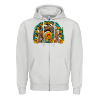Dove Grey sunflower gemstone leopard cowhide horseshoe rainbow Zipper Hoodie - Artiststas