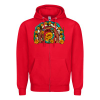 Red sunflower gemstone leopard cowhide horseshoe rainbow Zipper Hoodie - Artiststas