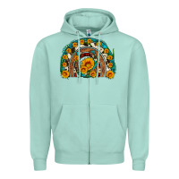 Seafoam sunflower gemstone leopard cowhide horseshoe rainbow Zipper Hoodie - Artiststas