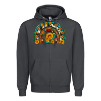 Smoke sunflower gemstone leopard cowhide horseshoe rainbow Zipper Hoodie - Artiststas