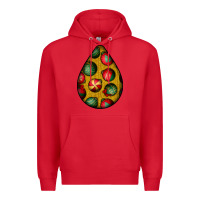Red christmas  teardrop Premium Hoodie - BundleAndBundleShop