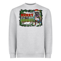 Heather Grey merry and bright pitbull with farm Heavyweight Sweatshirt - RanaPortraitStore