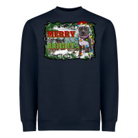 Navy merry and bright pitbull with farm Heavyweight Sweatshirt - RanaPortraitStore