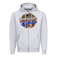 Heather Grey american babe Zipper Hoodie - JahusDesignShop