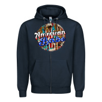 Navy american babe Zipper Hoodie - JahusDesignShop