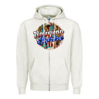 Oatmeal Heather american babe Zipper Hoodie - JahusDesignShop