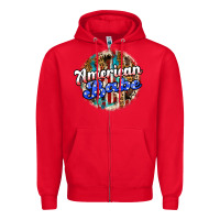 Red american babe Zipper Hoodie - JahusDesignShop