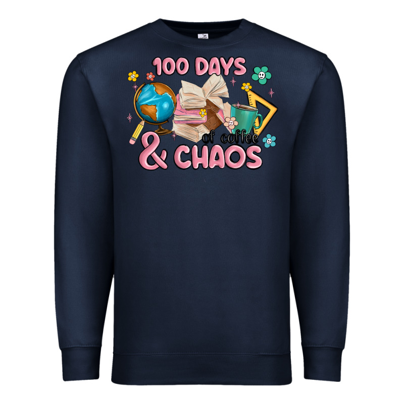 100 Days Of Coffe And Chaos Premium Sweatshirt by MaliasSmallBusiness | Teevron