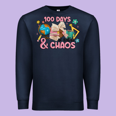 100 Days Of Coffe And Chaos Premium Sweatshirt Designed By Maliassmallbusiness