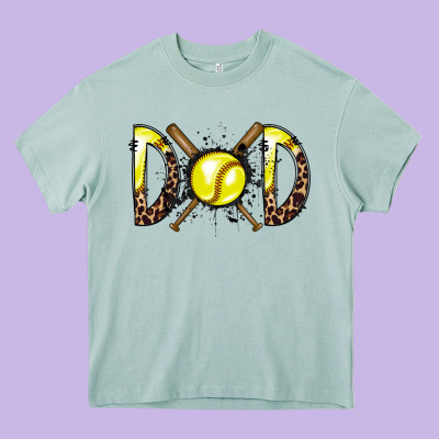 Dad Softball Heavy Core Tee Designed By Racoondesign