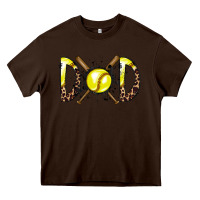 Chocolate Brown dad softball Heavy Core Tee - RacoonDesign
