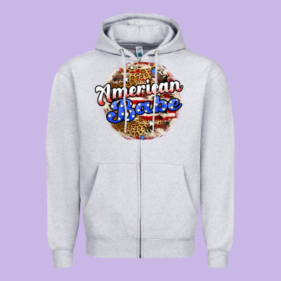 American Babe Zipper Hoodie Designed By Jahusdesignshop