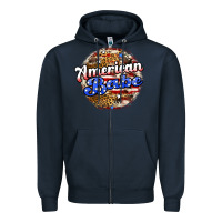 Navy american babe Zipper Hoodie - JahusDesignShop