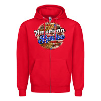 Red american babe Zipper Hoodie - JahusDesignShop